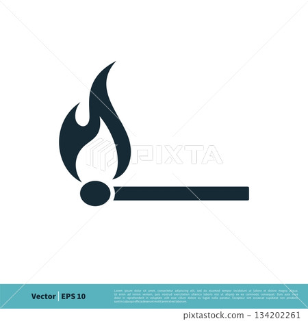 Matchstick, Wooden Lighter Icon Vector Logo Template Illustration Design. Vector EPS 10. 134202261