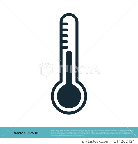 Thermometer Icon Vector Logo Template Illustration Design. Vector EPS 10. 134202424