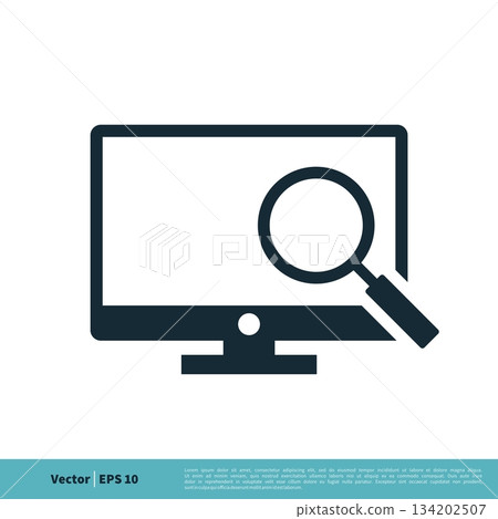 Screen and Magnifying Glass Icon Vector Logo Template Illustration Design. Vector EPS 10. Screen and Magnifying Glass Icon Vector Logo Template Illustration Design. Vector EPS 10. 134202507