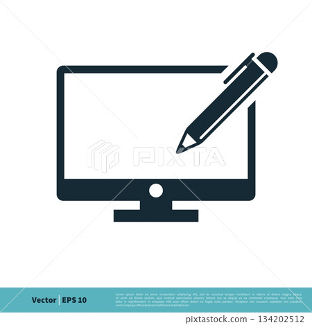 Screen and Pencil Icon Vector Logo Template Illustration Design. Vector EPS 10. Screen and Pencil Icon Vector Logo Template Illustration Design. Vector EPS 10. 134202512