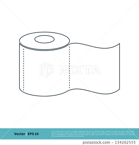 Tissue Toilet Paper Icon Vector Logo Template Illustration Design. Vector EPS 10. 134202555