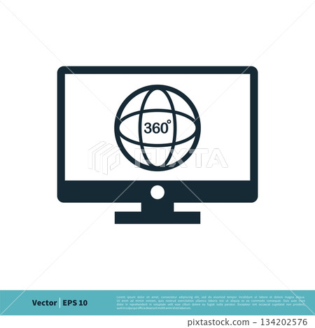 Camera 360 Degree and Screen Icon Vector Logo Template Illustration Design. Vector EPS 10. 134202576