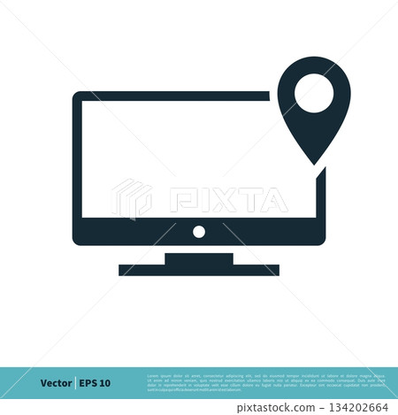 LED, LCD, Monitor, Television Icon Vector Logo Template Illustration Design. Vector EPS 10. 134202664