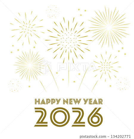 2026年簡約金色煙火背景 134202771