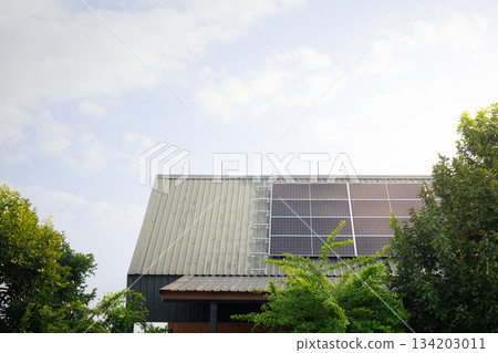 Eco House With Solar Roof 134203011