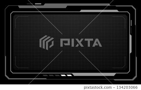 Hud frames white grey user interface elements design modern technology futuristic control panel screen digital hologram window gaming menu touching cyber monitor set on black background vector Hud frames white grey user interface elements design modern technology futuristic control panel screen digital hologram window gaming menu touching cyber monitor set on black background vector 134203066