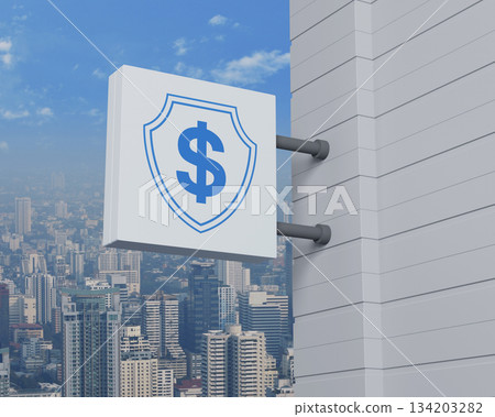 Business money insurance and protection concept, 3D rendering Business money insurance and protection concept, 3D rendering 134203282