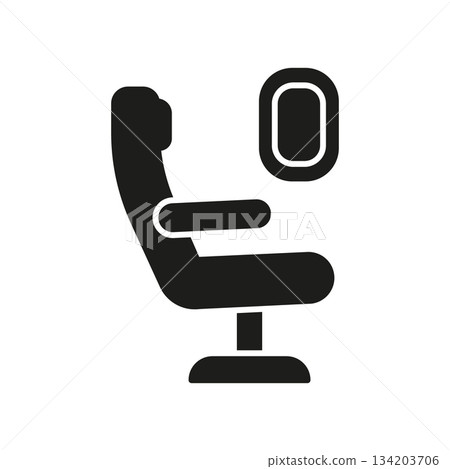 Airplane Seat With Window Solid Icon. Inflight Comfort, Travel Relaxation, And Airline Passenger Seating Silhouette Symbol. Travel Adornments. Isolated Vector Illustration Airplane Seat With Window Solid Icon. Inflight Comfort, Travel Relaxation, And Airline Passenger Seating Silhouette Symbol. Travel Adornments. Isolated Vector Illustration 134203706
