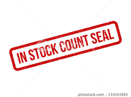 A grunge style red rubber stamp graphic clearly displays the crucial business message IN STOCK COUNT SEAL for inventory status A grunge style red rubber stamp graphic clearly displays the crucial business message IN STOCK COUNT SEAL for inventory status 134203985