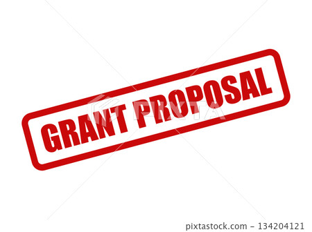 A textured rectangular rubber stamp impression displaying the bold words grant proposal for project submission forms A textured rectangular rubber stamp impression displaying the bold words grant proposal for project submission forms 134204121