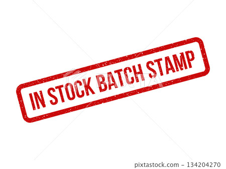 Distressed rectangular rubber stamp symbol featuring IN STOCK BATCH STAMP text for effective supply chain communication Distressed rectangular rubber stamp symbol featuring IN STOCK BATCH STAMP text for effective supply chain communication 134204270