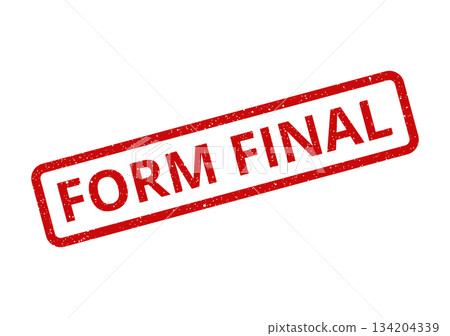 Distressed red rectangular rubber stamp featuring the FORM FINAL text for official document status 134204339