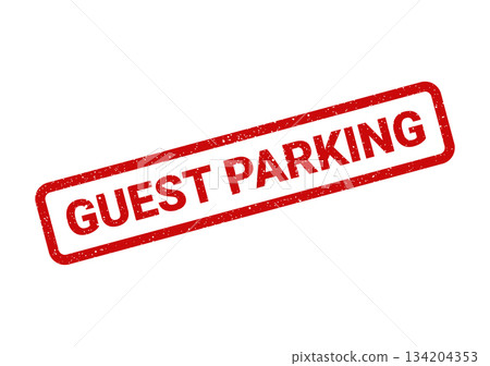 Distressed red rectangular stamp displaying GUEST PARKING text for designated visitor vehicle areas Distressed red rectangular stamp displaying GUEST PARKING text for designated visitor vehicle areas 134204353