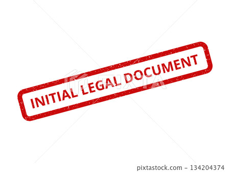 Distressed red rubber stamp displaying the text INITIAL LEGAL DOCUMENT for official marking 134204374