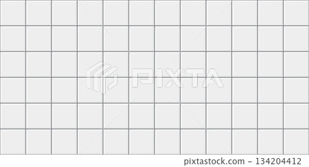 White wall tiles seamless background. Square brick pattern for kitchen, bathroom or outdoor architecture vector illustration. Ceramic tiled grid pattern. Glossy interior design tiled material White wall tiles seamless background. Square brick pattern for kitchen, bathroom or outdoor architecture vector illustration. Ceramic tiled grid pattern. Glossy interior design tiled material 134204412