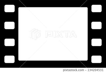 Film strip frame. Cinema tape. Photo negative, filmstrip. Movie black seamless vector illustration on white background for cinema-themed projects, movie posters and photographic albums 134204531