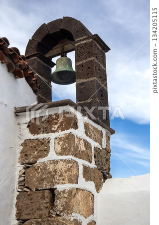 Detail of belfry and a sky, Tenerife, Spain 134205115