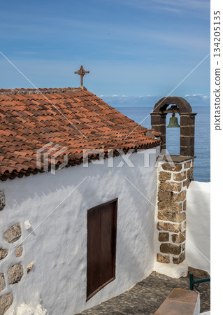 Small church and Atlantic ocean, Tenerife, Spain Small church and Atlantic ocean, Tenerife, Spain 134205135