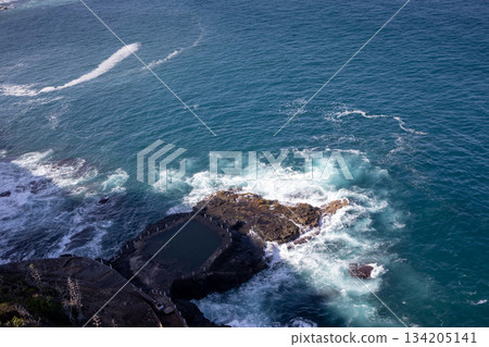 Volcanic coast and Atlantic ocean waves, Tenerife, Spain 134205141