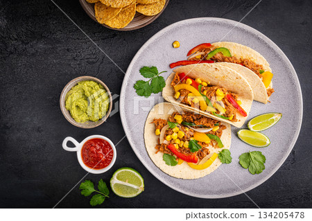 Healthy typical Mexican tacos 134205478