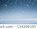 Falling snow creating glittering abstract winter background 134206105