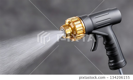 High-pressure water spray nozzle with adjustable settings for various tasks 134206155