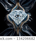 beautiful blue diamond  jewelry around design elements. digital artwork for branding and design.  Ai generated 134206682