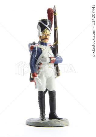 Toy soldier on a white background Toy soldier on a white background 134207443
