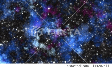 Abstract space background from the galaxy and bright glowing stars and constellations 134207511