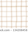 Brown Beige Plaid Gingham Check Hand Drawn Background Pattern Overlay Brown Beige Plaid Gingham Check Hand Drawn Background Pattern Overlay 134208458