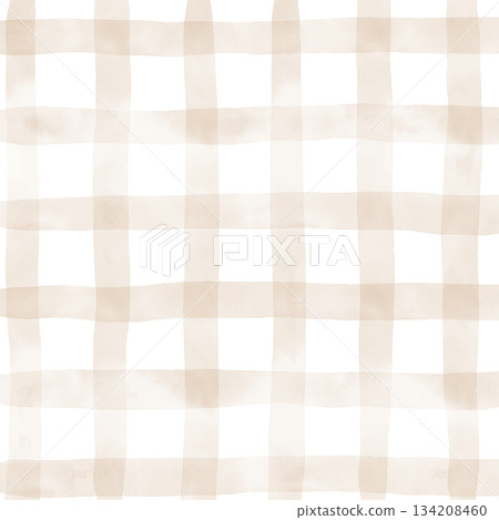 Brown Beige Plaid Gingham Check Hand Drawn Background Pattern Overlay Brown Beige Plaid Gingham Check Hand Drawn Background Pattern Overlay 134208460