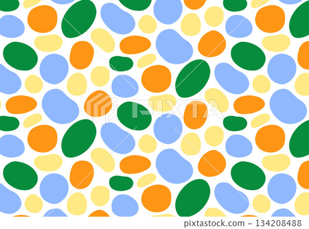 Beautiful seamless pattern with colorful dots of different shapes on a white background. Oval, circle, circumference. Colorful wrapping paper. Modern print, decor for decorating packaging, clothing. Beautiful seamless pattern with colorful dots of different shapes on a white background. Oval, circle, circumference. Colorful wrapping paper. Modern print, decor for decorating packaging, clothing. 134208488