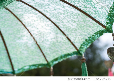 峇裡島蕾絲傘裝飾綠色 峇裡島蕾絲傘裝飾綠色 134208770