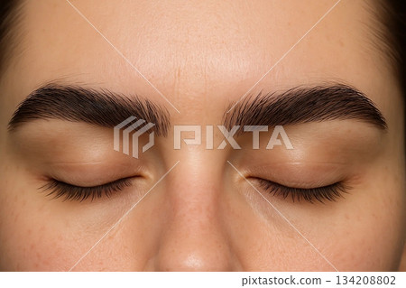 Young Woman Close-Up Eyes Closed Young Woman Close-Up Eyes Closed 134208802
