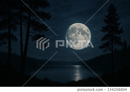 Full Moon at Night Full Moon at Night 134208804