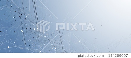Technology and science banner or header. Connected neural network theme 134209007