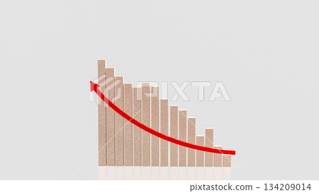 Economic Downtrend Bar Chart for Business concept 3d Rendering. Economic Downtrend Bar Chart for Business concept 3d Rendering. 134209014
