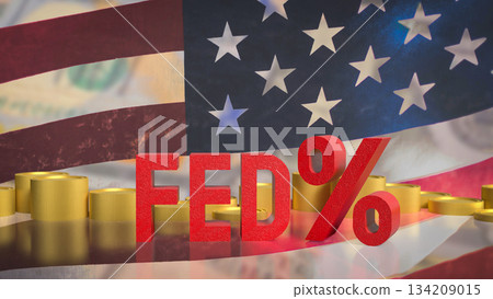Federal Interest Rate Policy Impact Concept 3d render. Federal Interest Rate Policy Impact Concept 3d render. 134209015