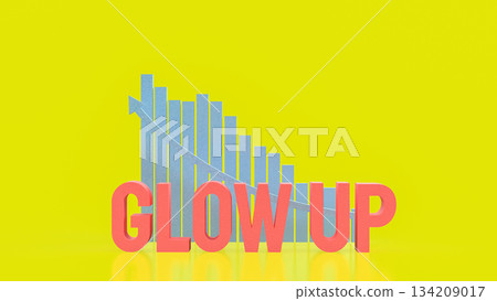 Motivational Glow Up Progress Concept 3d render. 134209017