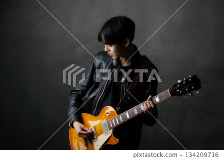Young male musician live performance Young male musician live performance 134209716