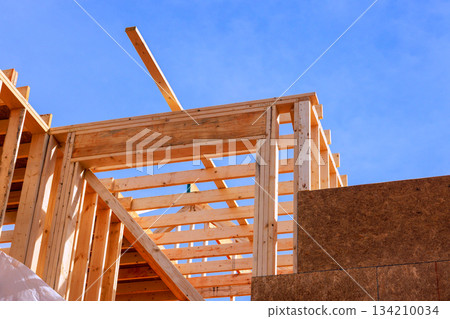 Construction process of wooden structure taking place 134210034
