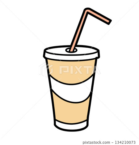 插圖:一個簡單的帶吸管的飲水杯插圖 插圖:一個簡單的帶吸管的飲水杯插圖 134210073