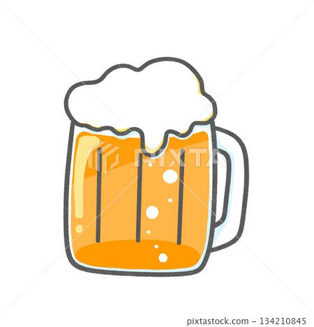 啤酒插畫素材 | 泡沫杯 134210845