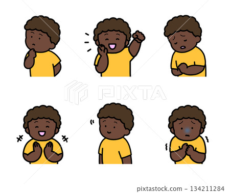 Children's Emotional Expressions Illustration Set vol.2 (6 Types, Upper Body) Children's Emotional Expressions Illustration Set vol.2 (6 Types, Upper Body) 134211284