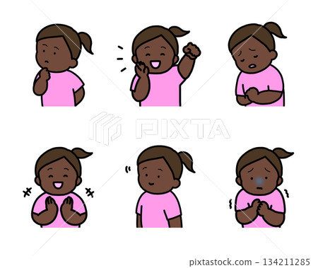 兒童情緒表達插畫集第2冊(6種類型,上半身) 兒童情緒表達插畫集第2冊(6種類型,上半身) 134211285