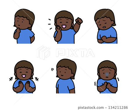 Children's Emotional Expressions Illustration Set vol.2 (6 Types, Upper Body) Children's Emotional Expressions Illustration Set vol.2 (6 Types, Upper Body) 134211286