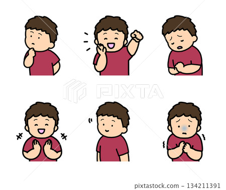 兒童情緒表達插畫集第2冊(6種類型,上半身) 兒童情緒表達插畫集第2冊(6種類型,上半身) 134211391