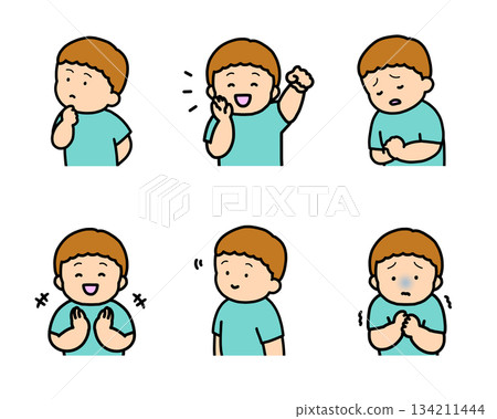 兒童情緒表達插畫集第2冊(6種類型,上半身) 兒童情緒表達插畫集第2冊(6種類型,上半身) 134211444