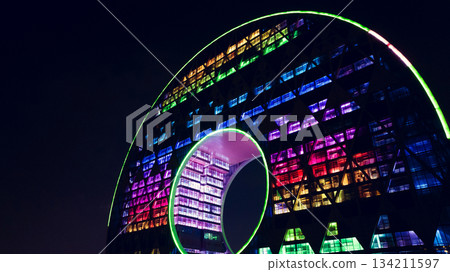 Aerial view of landscape in Guangzhou city, China 134211597