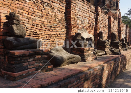 泰國大城府大城府歷史公園瑪哈泰寺的佛像 134211946